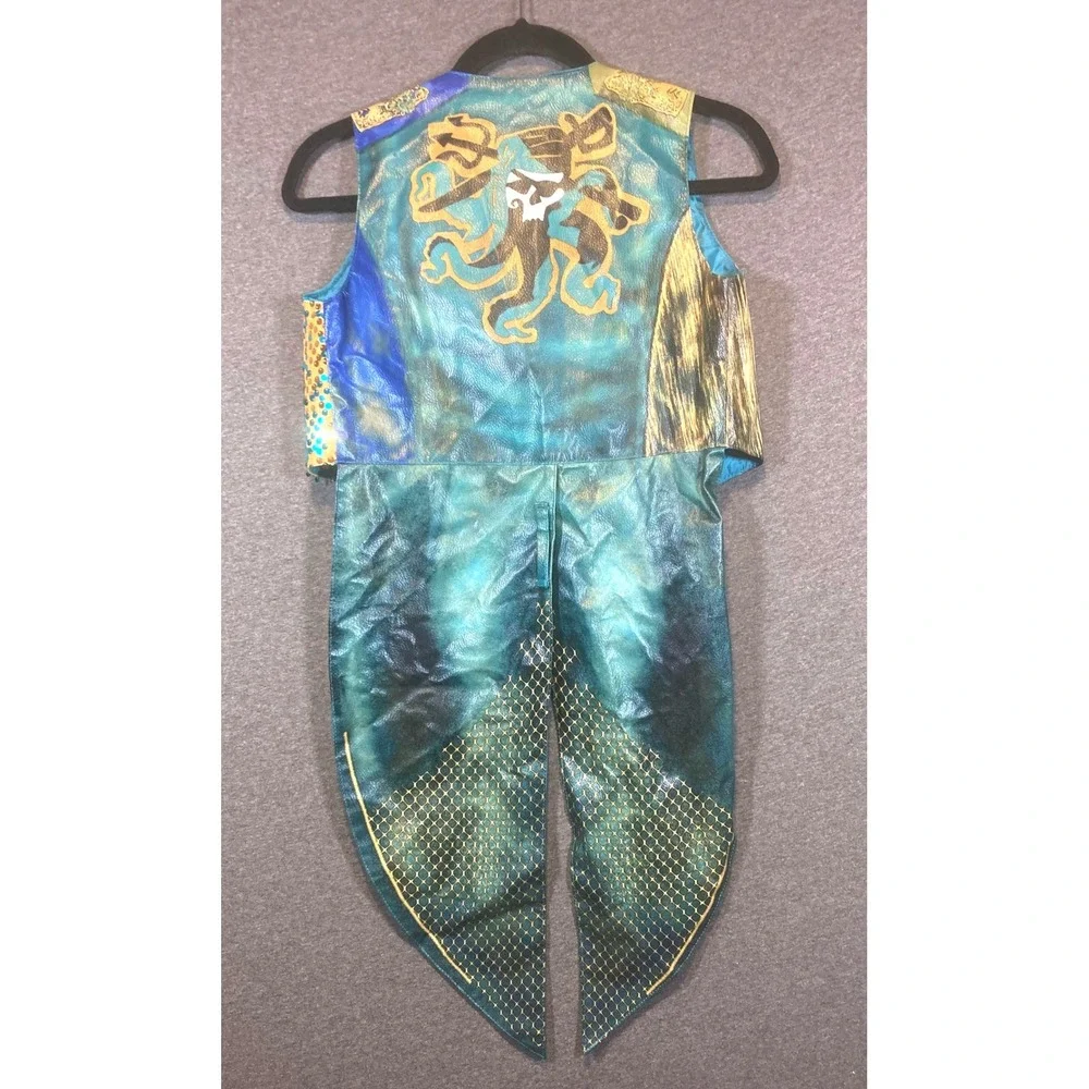 Disney Descendants 3 Uma Costume Kids 9/10 Teal Gold Pirate Sequin 4pc Set